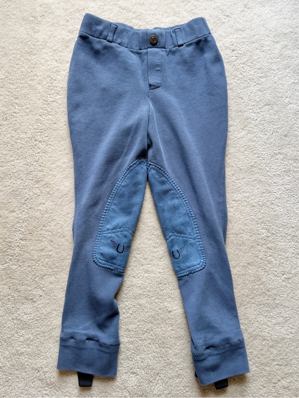TuffRider Starter Lowrise Pull-On Jodhpurs Riding Breeches Blue Kids Size 8